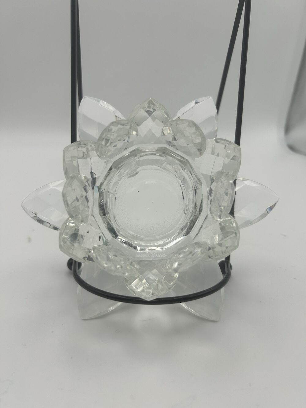 Lotus Flower Candle /votive Holder CRYSTAL WATER LILY RARE